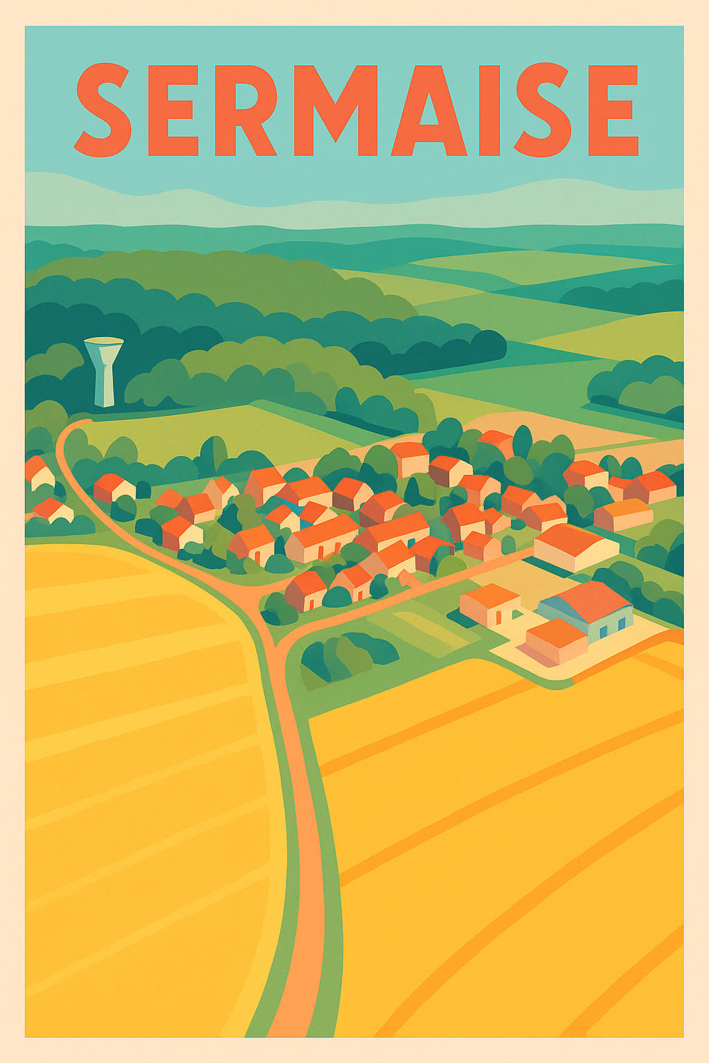 Affiche de Sermaise - Charme bucolique et douceur de la campagne