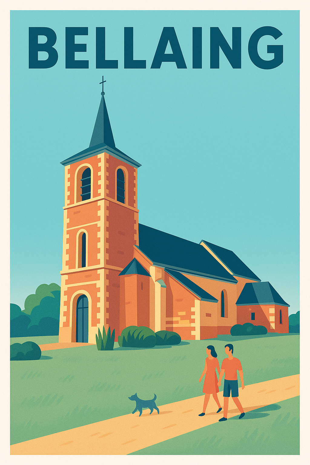Affiche de Bellaing - Charme paisible d'une balade à l'église