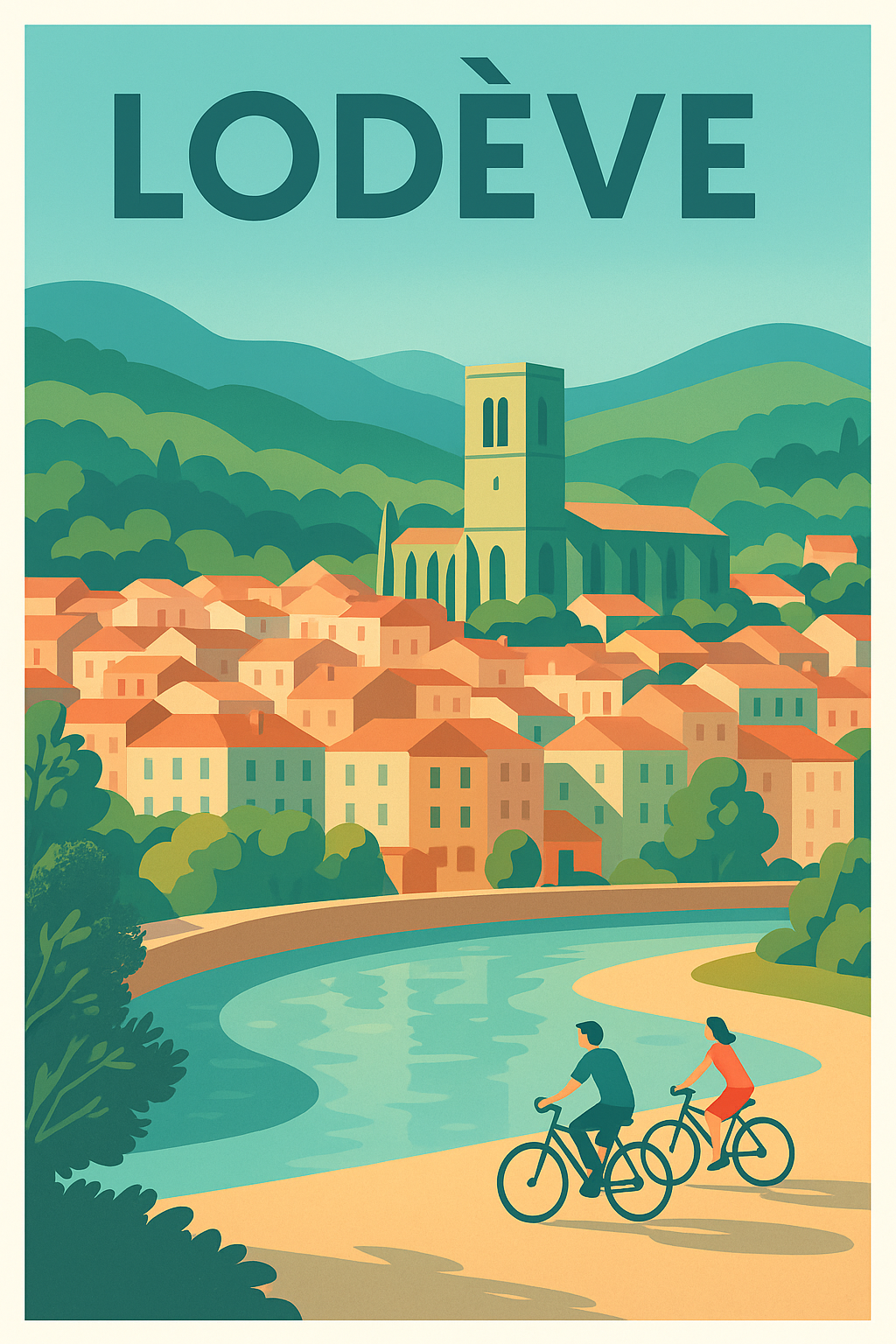Affiche de Lodève - Charme et douceur au fil de l'eau