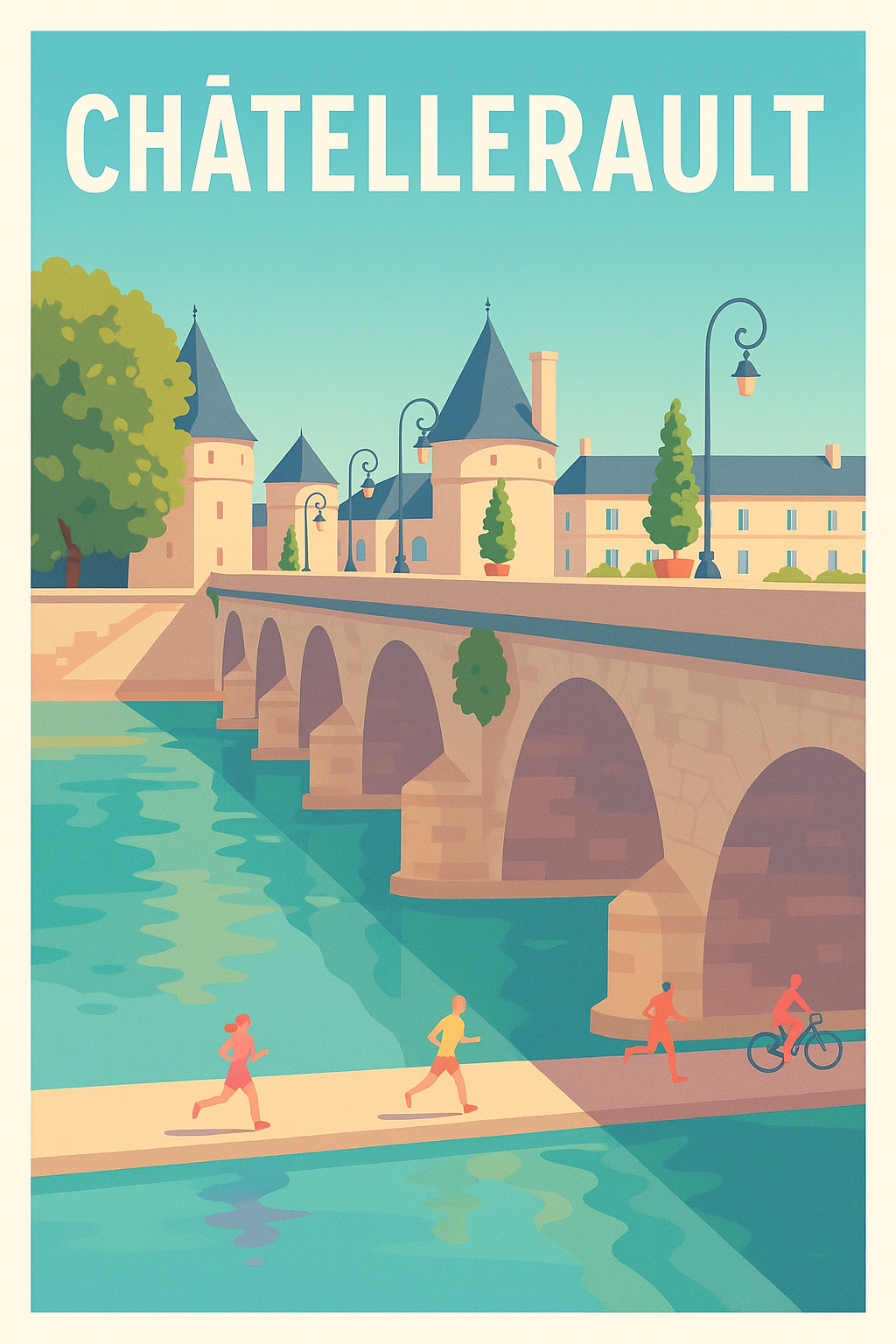 Affiche Châtellerault — L'élégance au fil de l'eau · poster d'art de Châtellerault