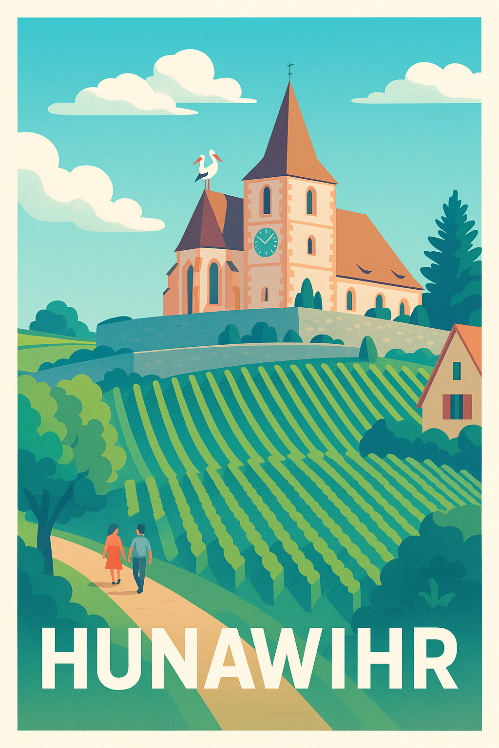 Affiche de Hunawihr - Charme et sérénité au cœur des vignes
