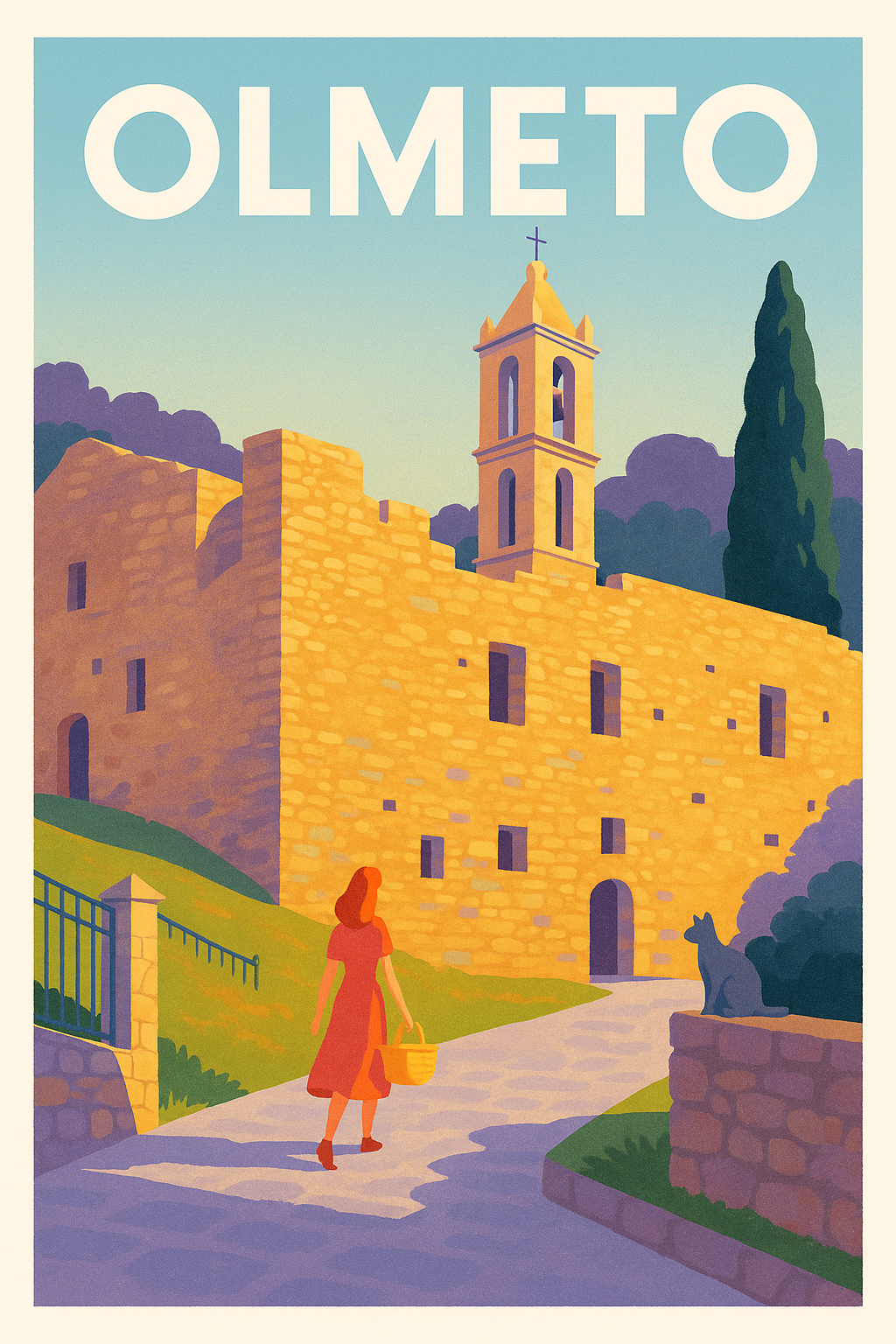 Affiche de Olmeto - Charme méditerranéen et histoire en lumière dorée