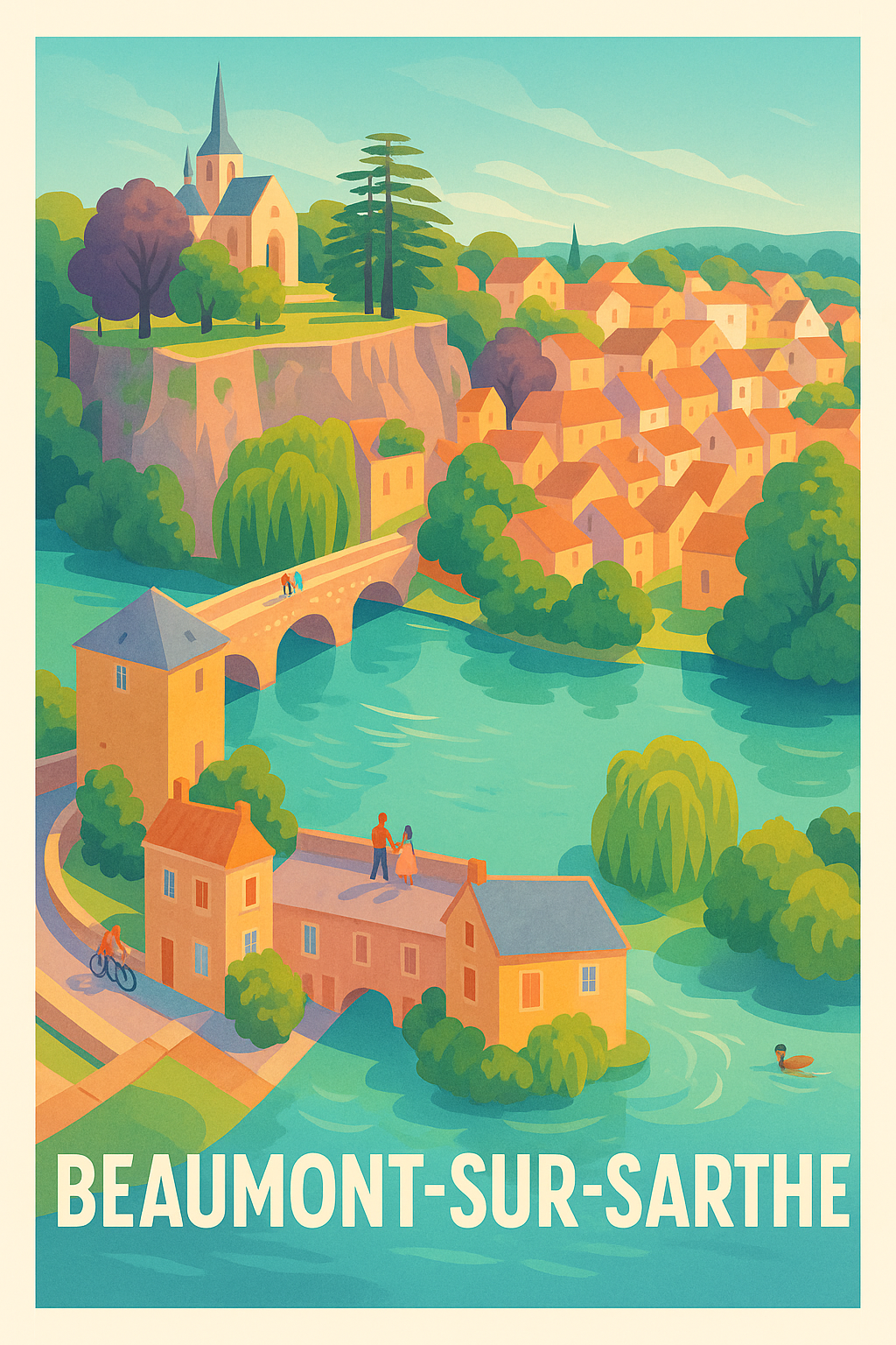 Affiche Beaumont-sur-Sarthe - Charme et sérénité au fil de l'eau