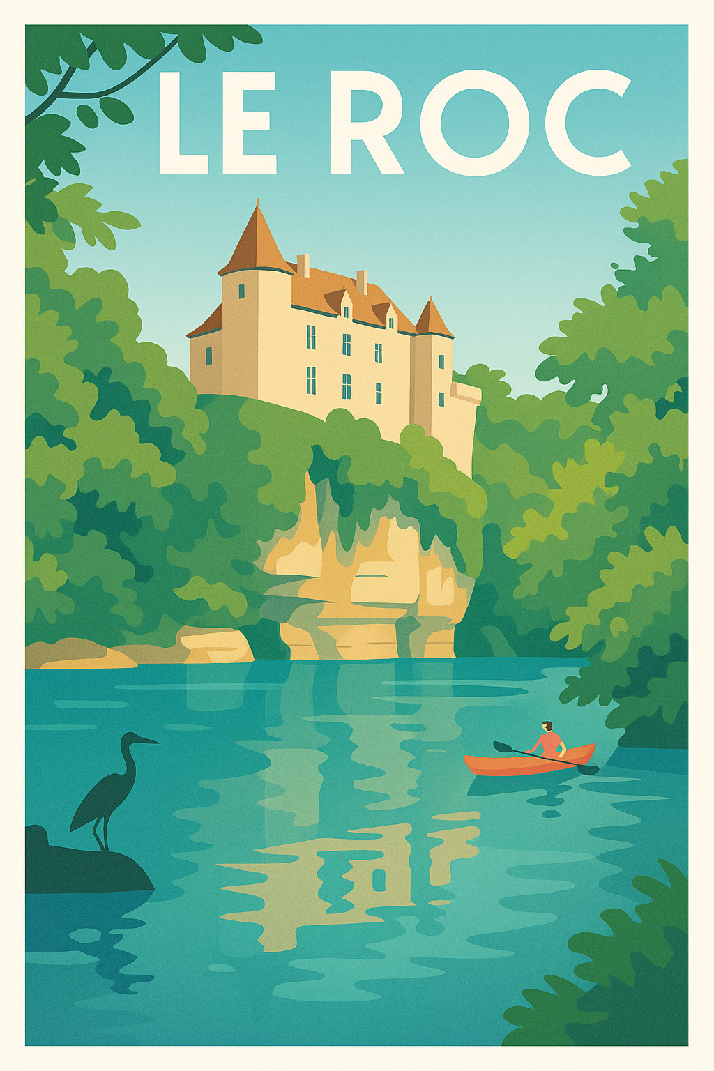 Affiche Le Roc — Sérénité et Nature au Château · poster d'art de Le Roc