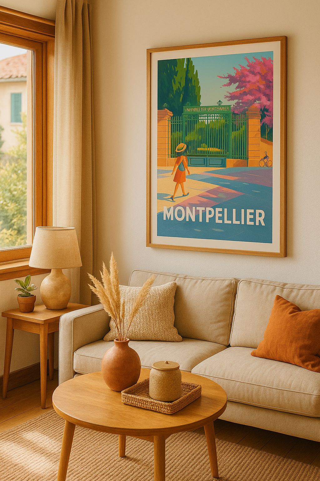 Affiche Montpellier — Évasion universitaire au cœur de la ville · poster d'art de Montpellier