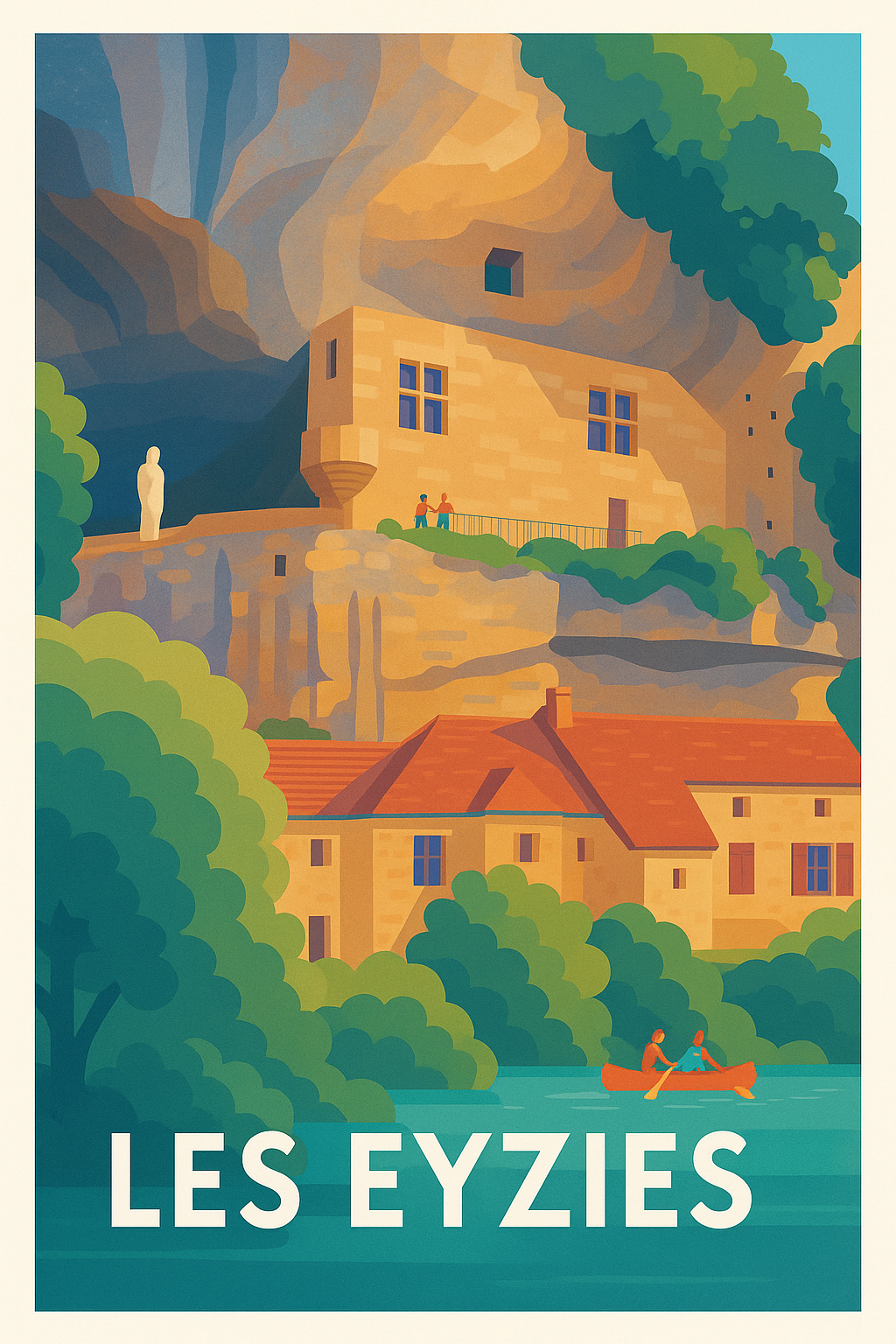 Affiche Les Eyzies — Au cœur de la préhistoire et de la nature · poster d'art de Les Eyzies