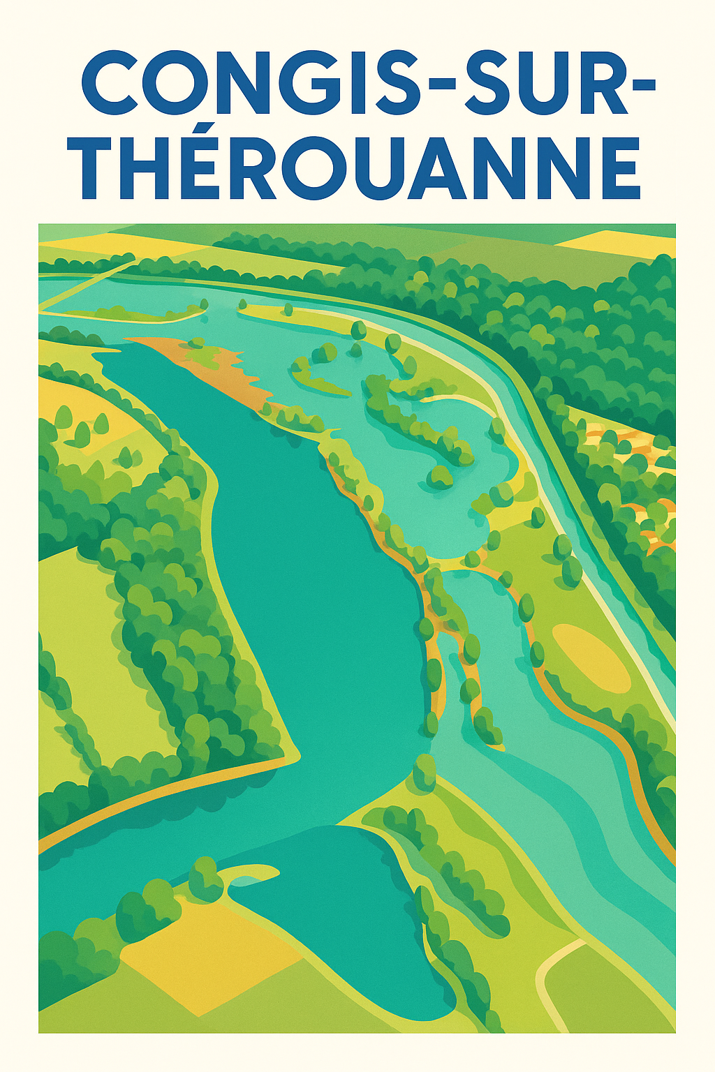 Affiche de Congis-sur-Thérouanne - Harmonie naturelle entre terre et eau