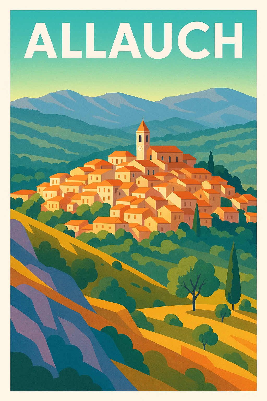 Affiche Allauch — Charme Provençal au Cœur de la Nature · poster d'art de Allauch