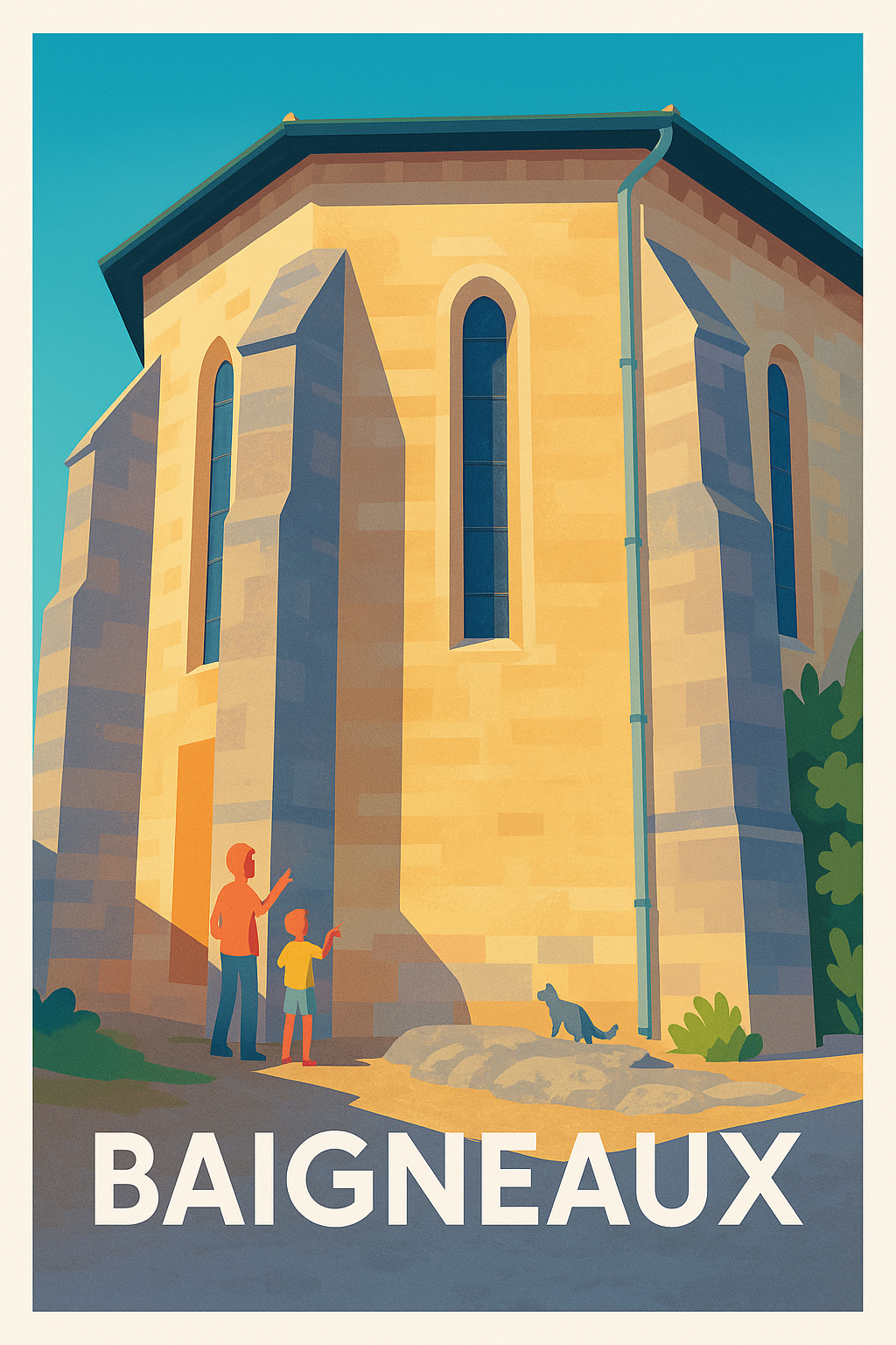 Affiche Baigneaux — Une découverte architecturale en famille · poster d'art de Baigneaux