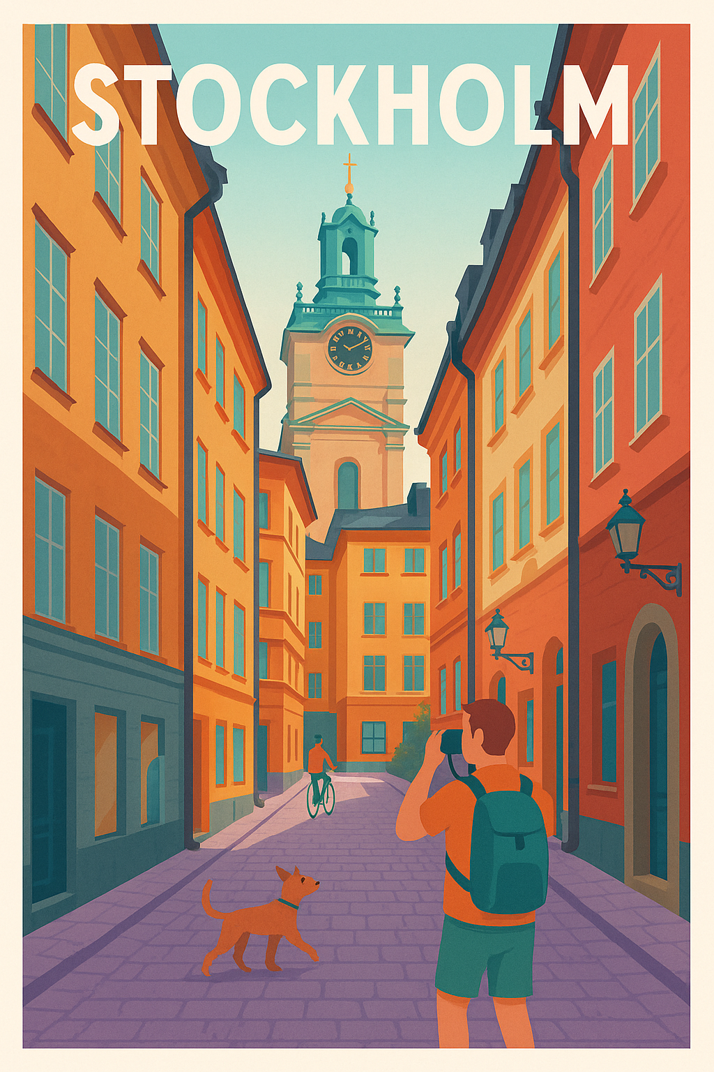 Affiche de Stockholm - L'élégance intemporelle des ruelles colorées
