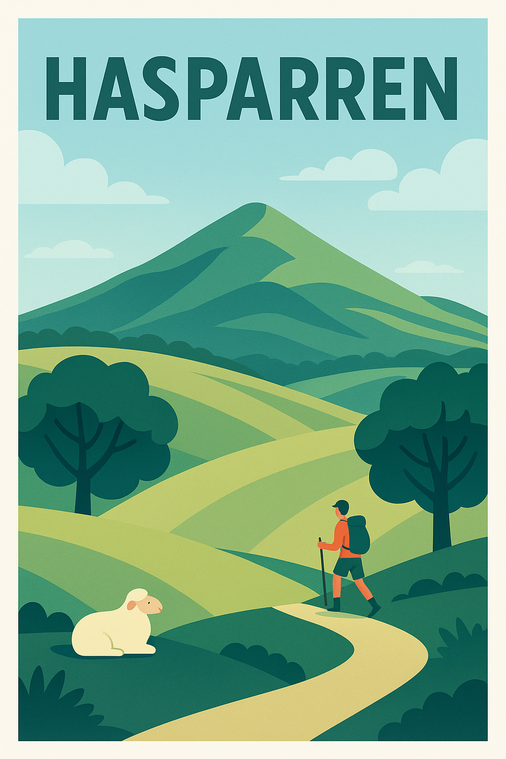 Affiche de Hasparren - L'appel des montagnes verdoyantes