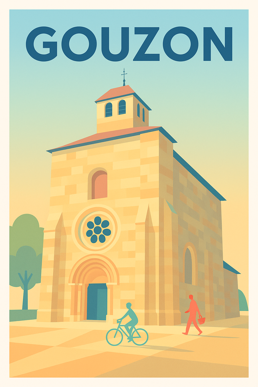 Affiche de Gouzon - Charme paisible et architecture romane