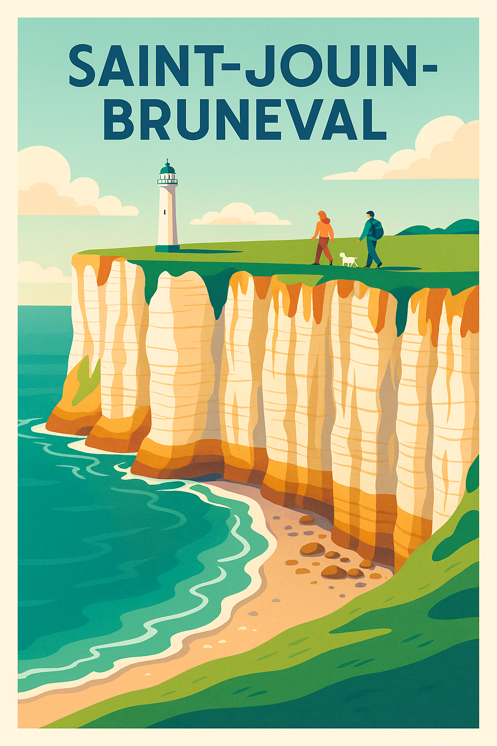 Affiche Saint-Jouin-Bruneval — Splendeur des falaises normandes · poster d'art de Saint-Jouin-Bruneval
