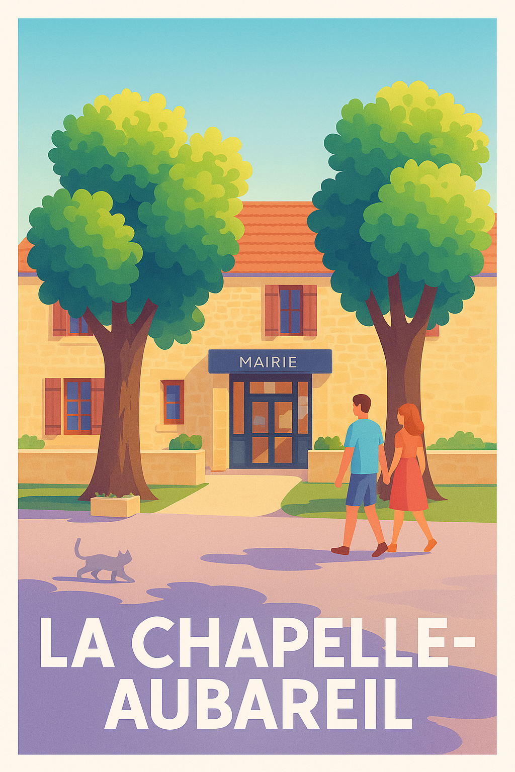Affiche La Chapelle-Aubareil — Charme et douceur au coeur du village · poster d'art de La Chapelle-Aubareil