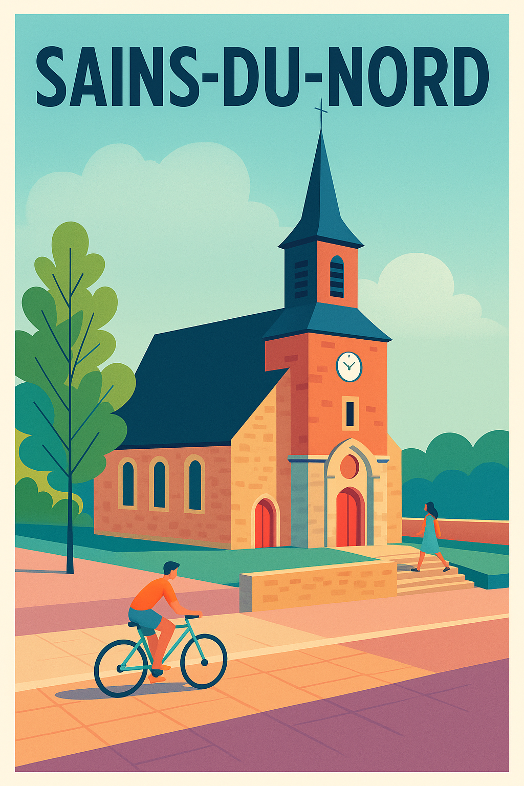 Affiche de Sains-du-Nord - Charme et douceur d'une ville paisible