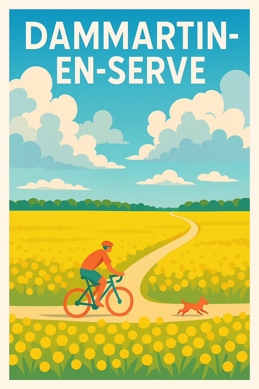 Affiche de Dammartin-en-Serve - Promenade champêtre à vélo