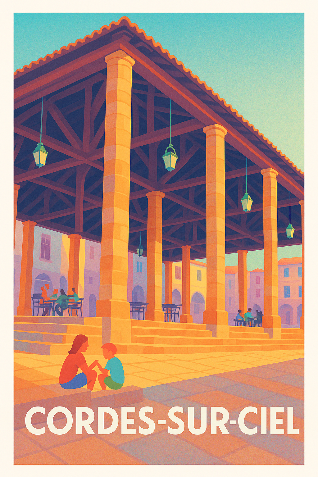 Affiche Cordes-sur-Ciel — Charme et sérénité au cœur de la bastide · poster d'art de Cordes-sur-Ciel