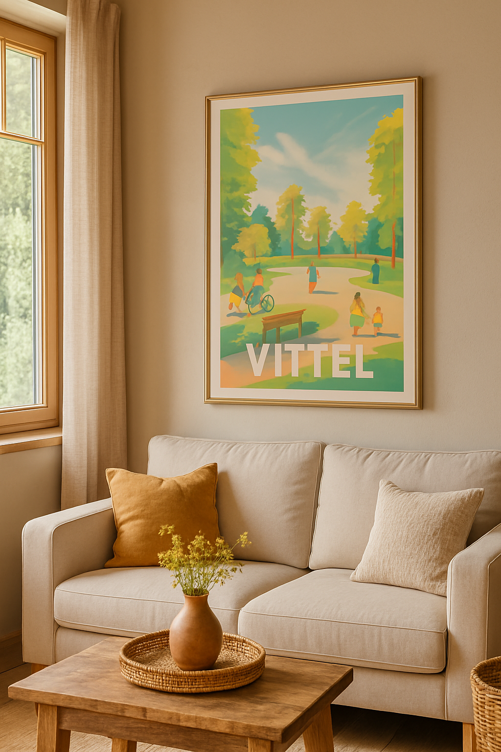 Mise en situation Affiche de Vittel - Douceur et nature en plein air