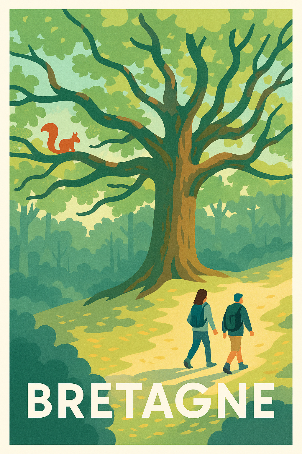 Affiche de Bretagne - Escapade nature et douceur forestière