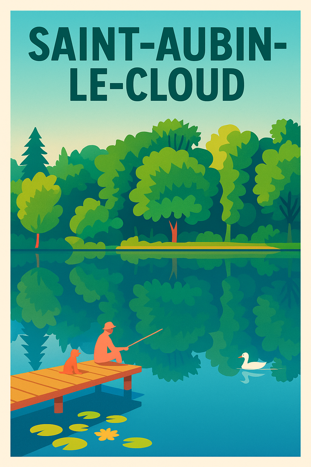 Affiche de Saint-Aubin-le-Cloud - Tranquillité au bord de l'eau