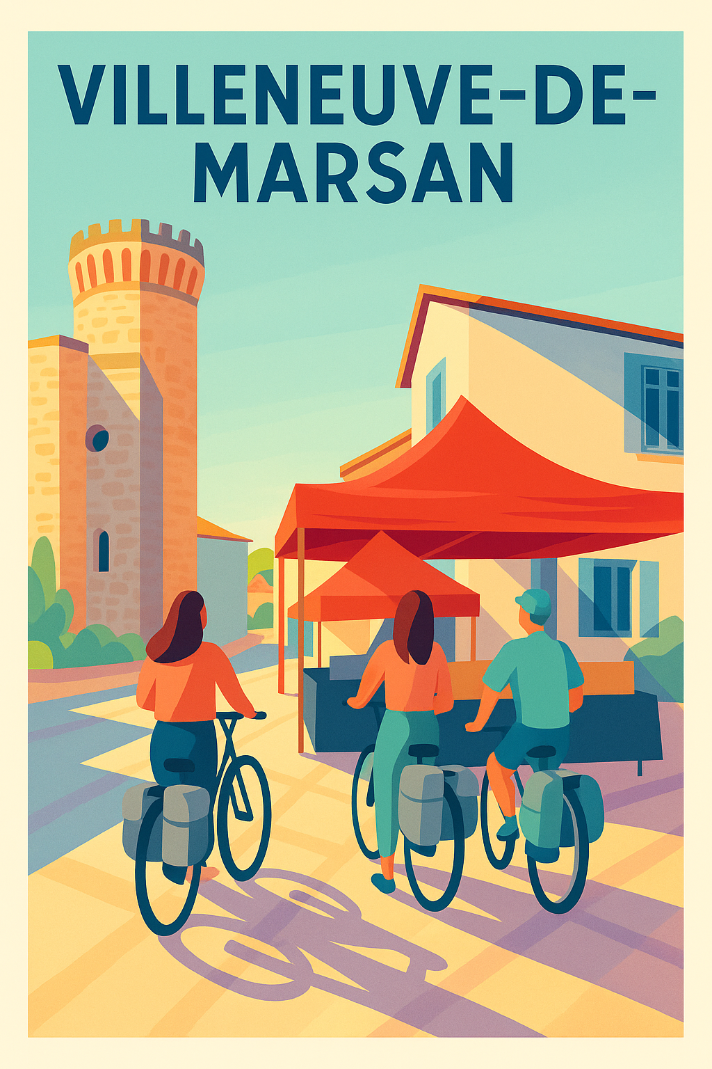 Affiche de Villeneuve-de-Marsan - L'esprit convivial à vélo
