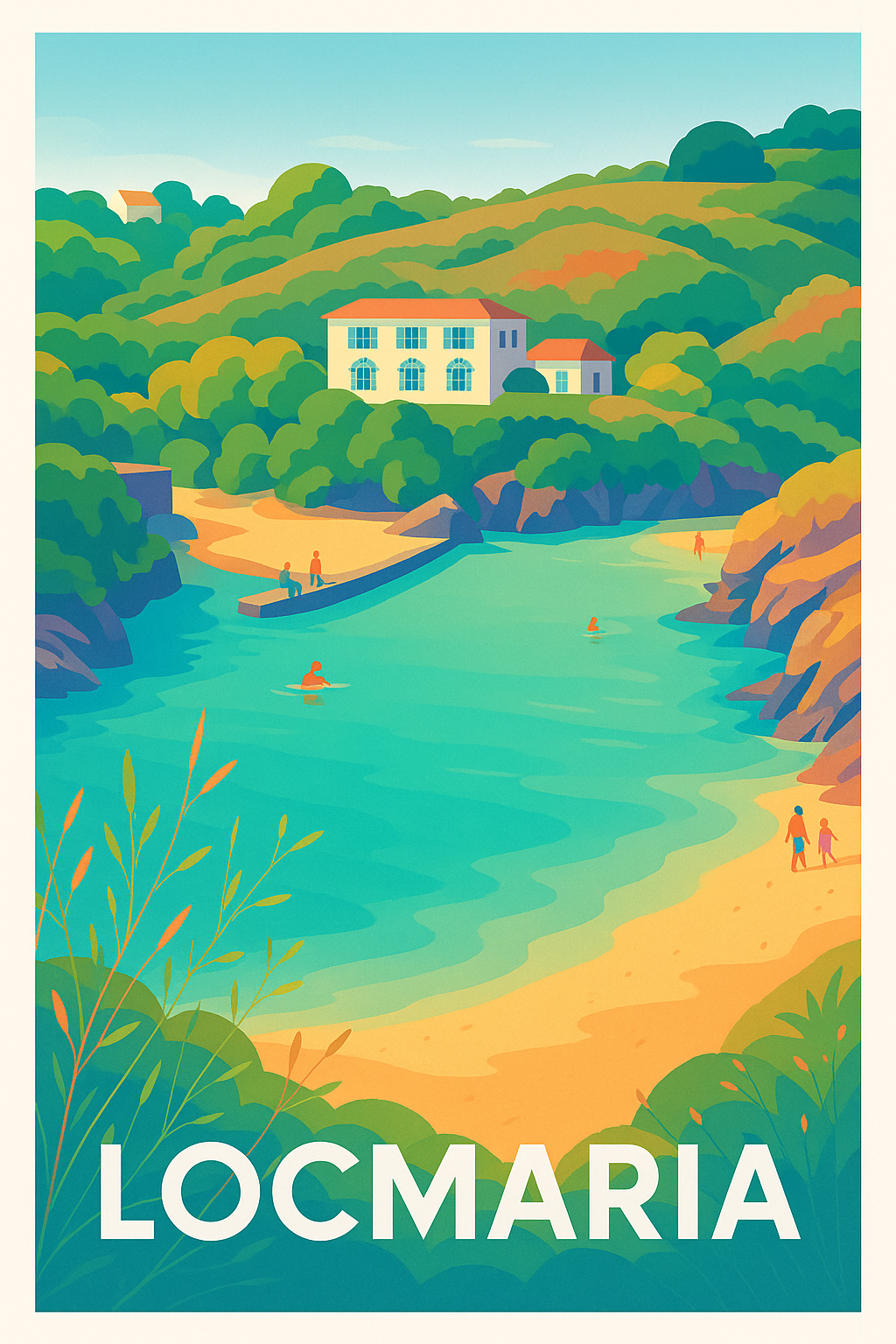 Affiche Locmaria — Évasion paisible en bord de mer · poster d'art de Locmaria