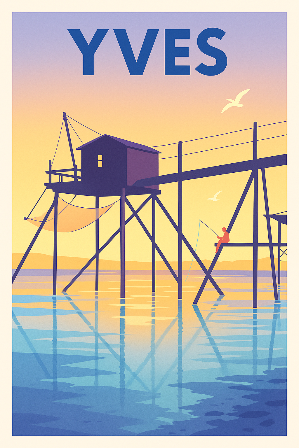 Affiche de Yves - Sérénité au bord de l'eau en fin de journée