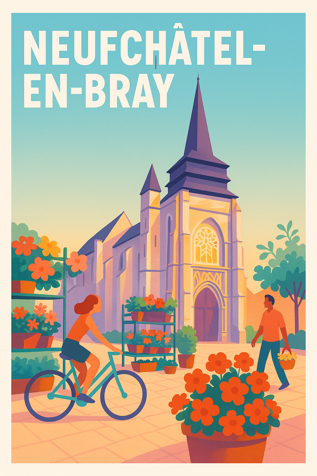 Affiche de Neufchâtel-en-Bray - L'élégance florale au cœur de la ville