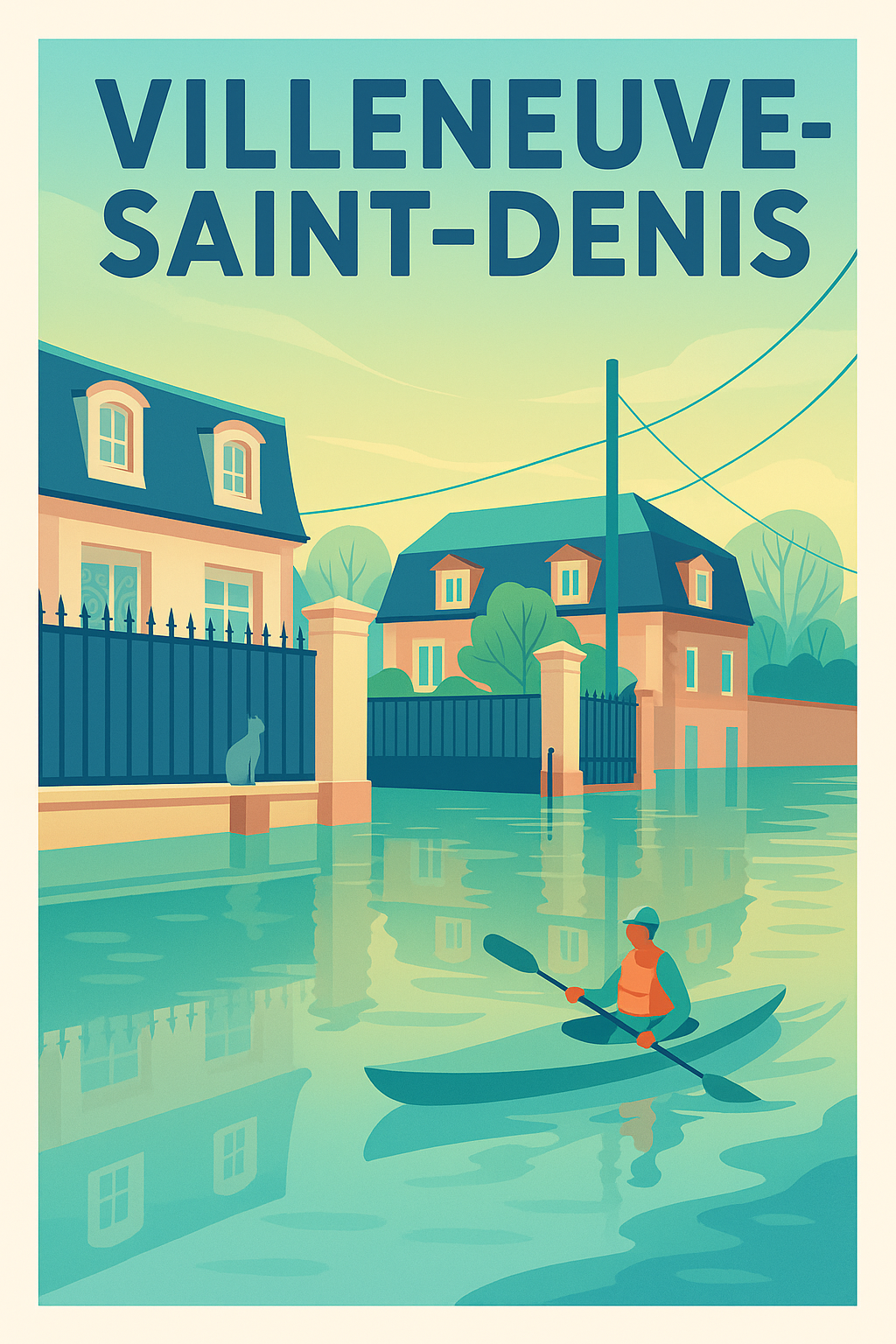 Affiche de Villeneuve-Saint-Denis - Harmonie aquatique et douceur de vivre