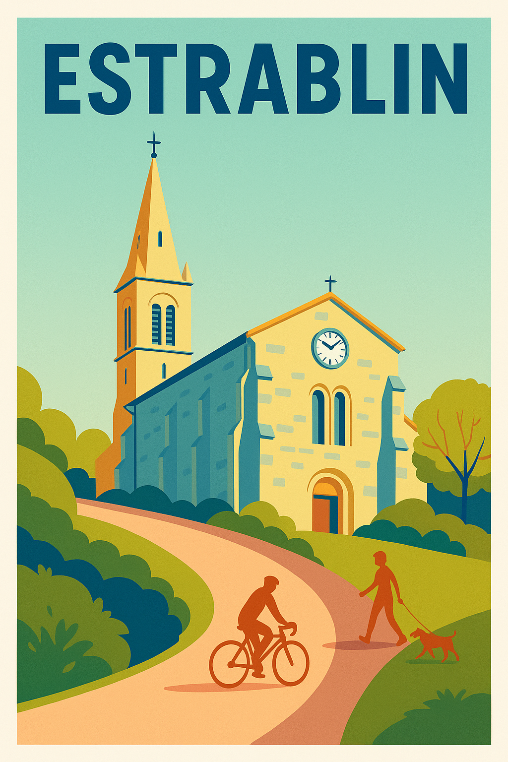 Affiche de Estrablin - Tranquillité et douceur de vivre en illustration vintage
