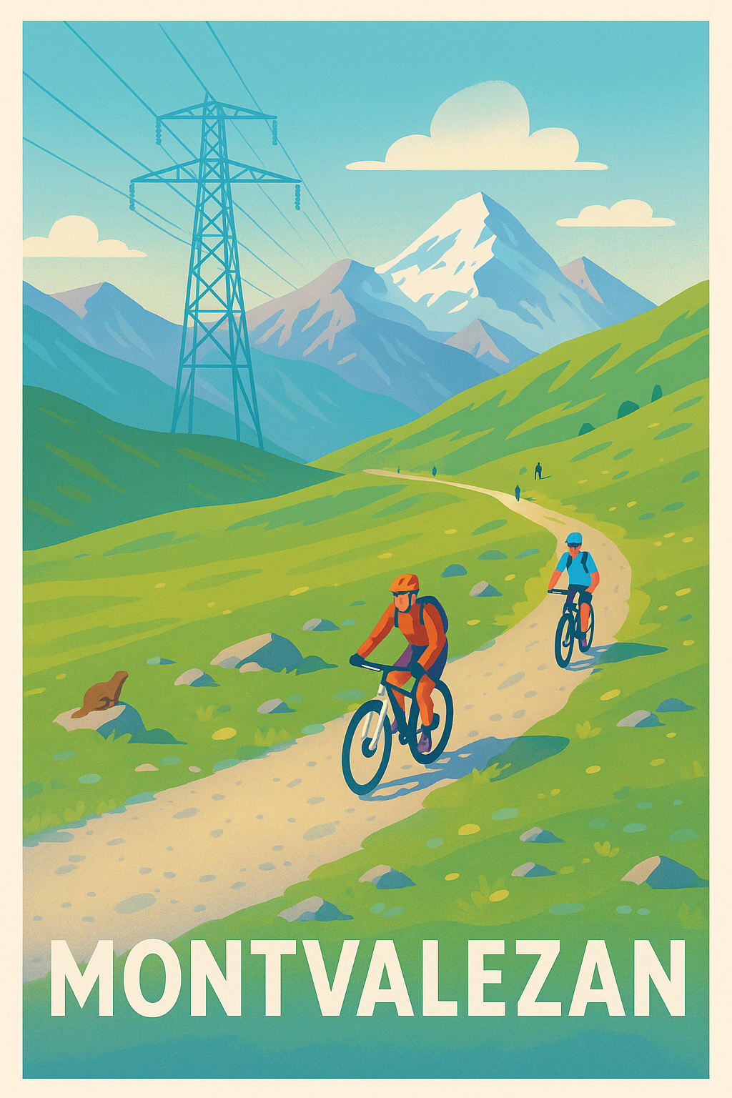 Affiche de Montvalezan - Aventure et nature à vélo