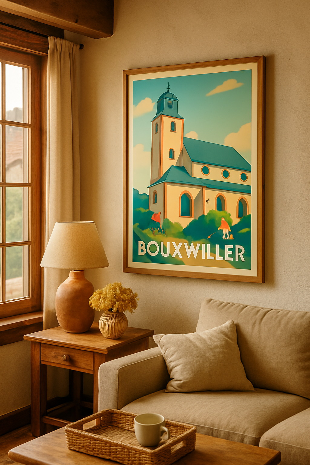 Bas-Rhin France Affiche de Bouxwiller - Charme paisible d'une petite ville alsacienne