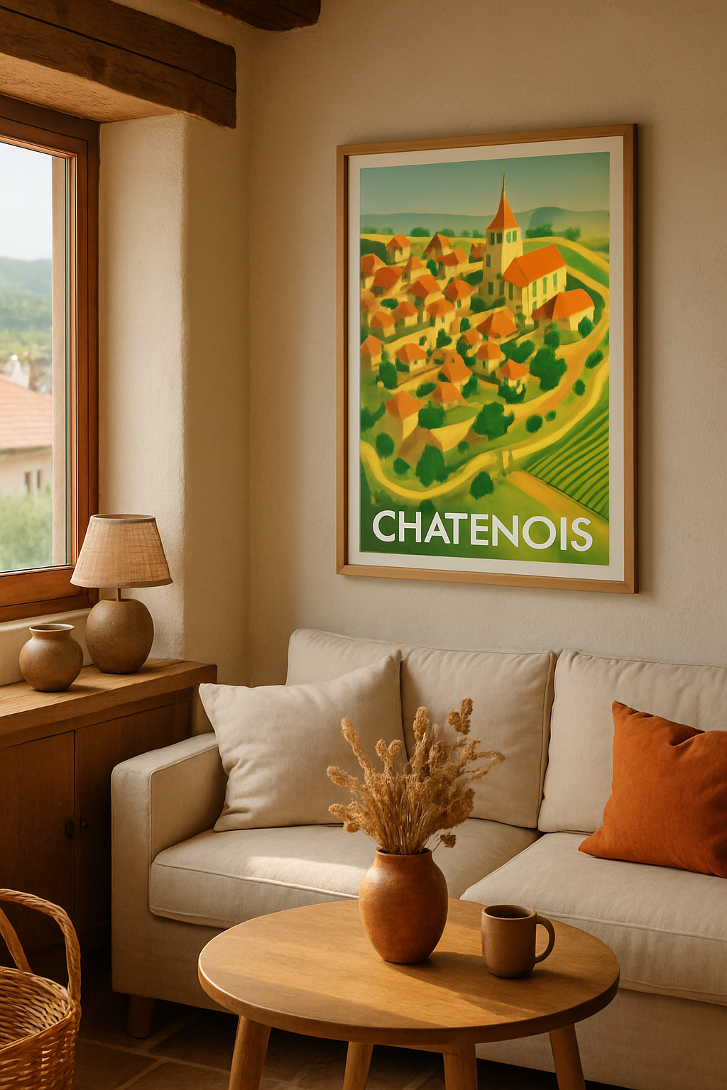 Bas-Rhin France Affiche de Châtenois - Charme bucolique en Alsace