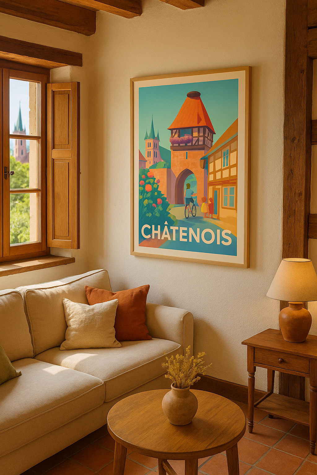 Bas-Rhin France Affiche de Châtenois - Charme et douceur d'une ville historique