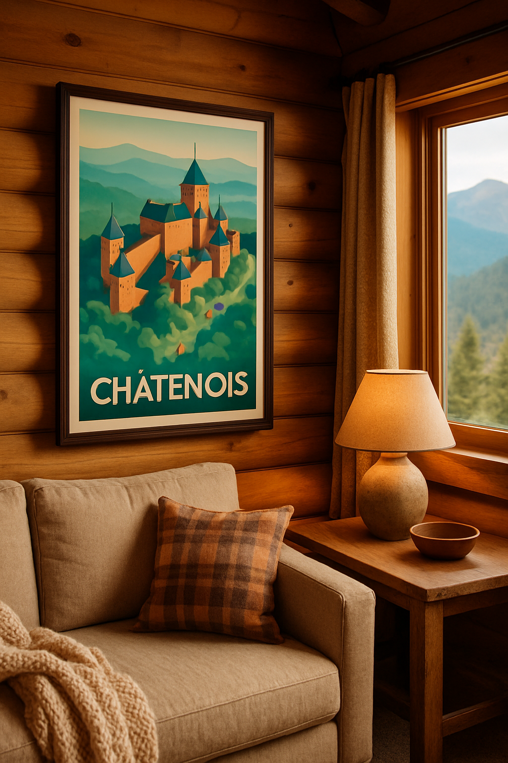 Affiche Châtenois — L'élégance médiévale en pleine nature · poster d'art de Châtenois