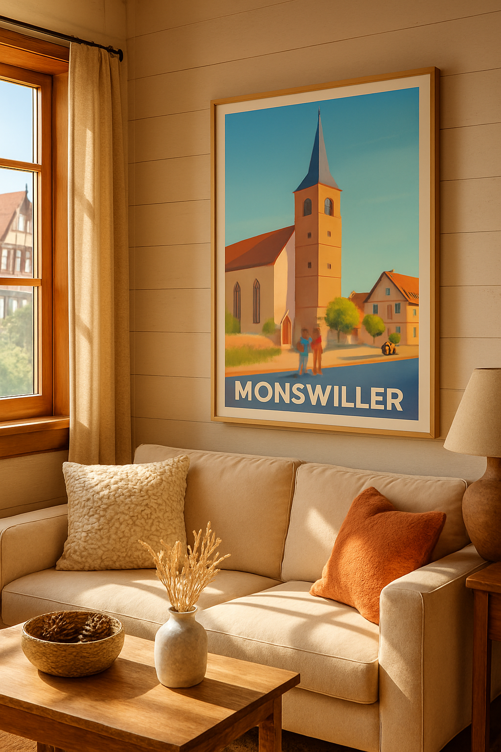 Bas-Rhin France Affiche de Monswiller - Charme pittoresque et douceur de vivre