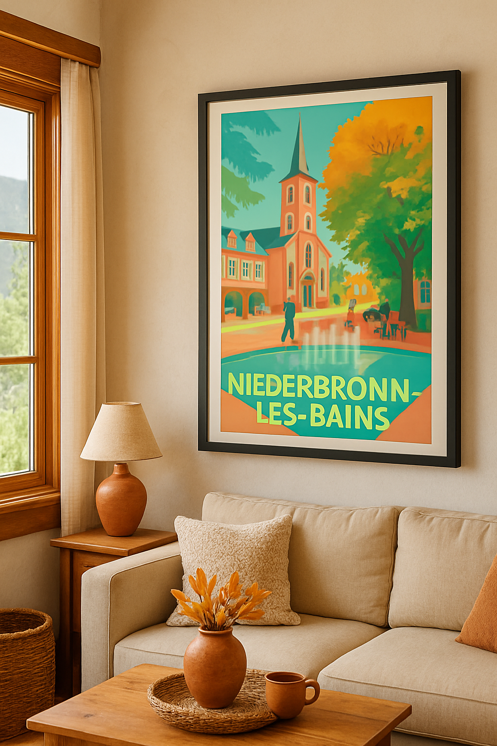 Bas-Rhin France Affiche de Niederbronn-les-Bains - Charme et douceur en Alsace
