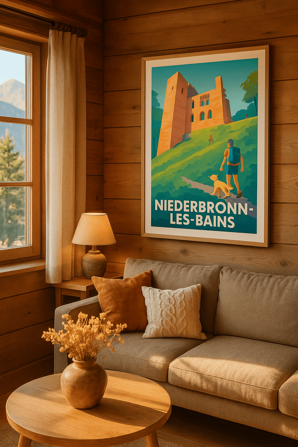 Affiche Niederbronn-les-Bains — Escapade nature et patrimoine · poster d'art de Niederbronn-les-Bains