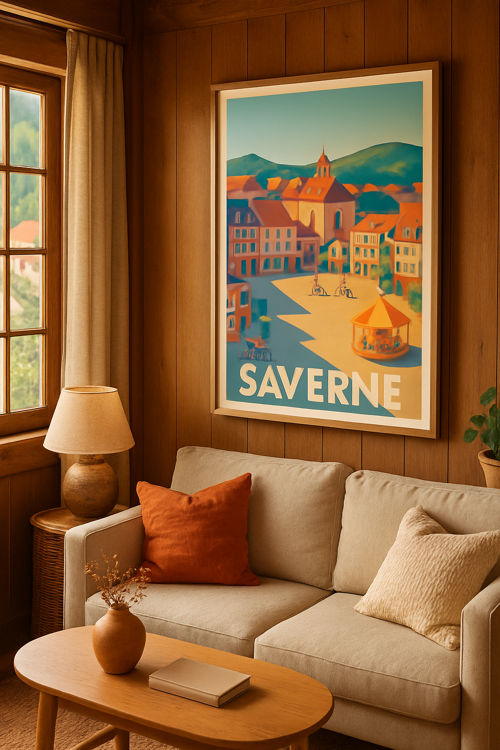 Affiche Saverne — Charme et douceur d'une place animée · poster d'art de Saverne