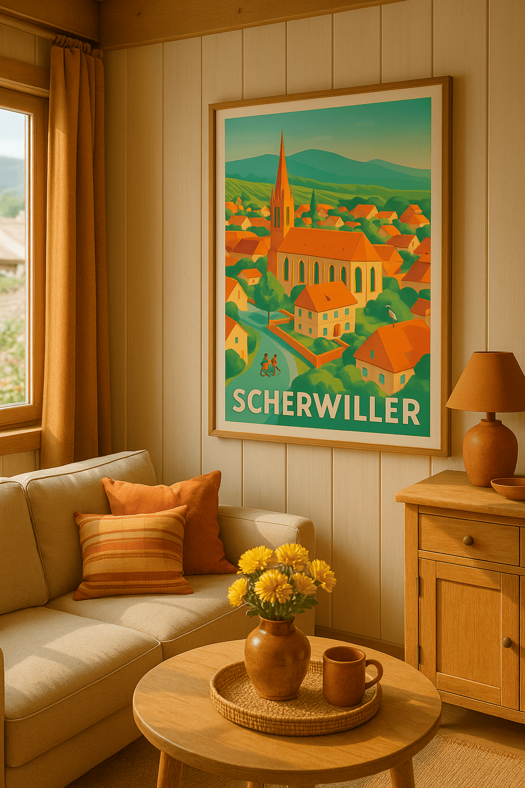 Bas-Rhin France Affiche de Scherwiller - Charme typique au cœur de l'Alsace