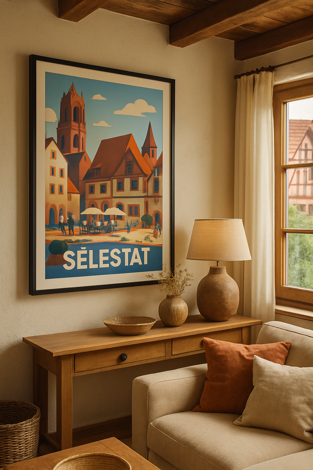 Bas-Rhin France Affiche de Sélestat - Charme et douceur de la vieille ville