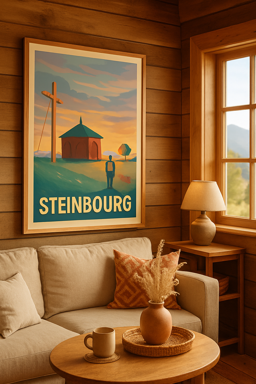 Bas-Rhin France Affiche de Steinbourg - Évasion au coucher du soleil