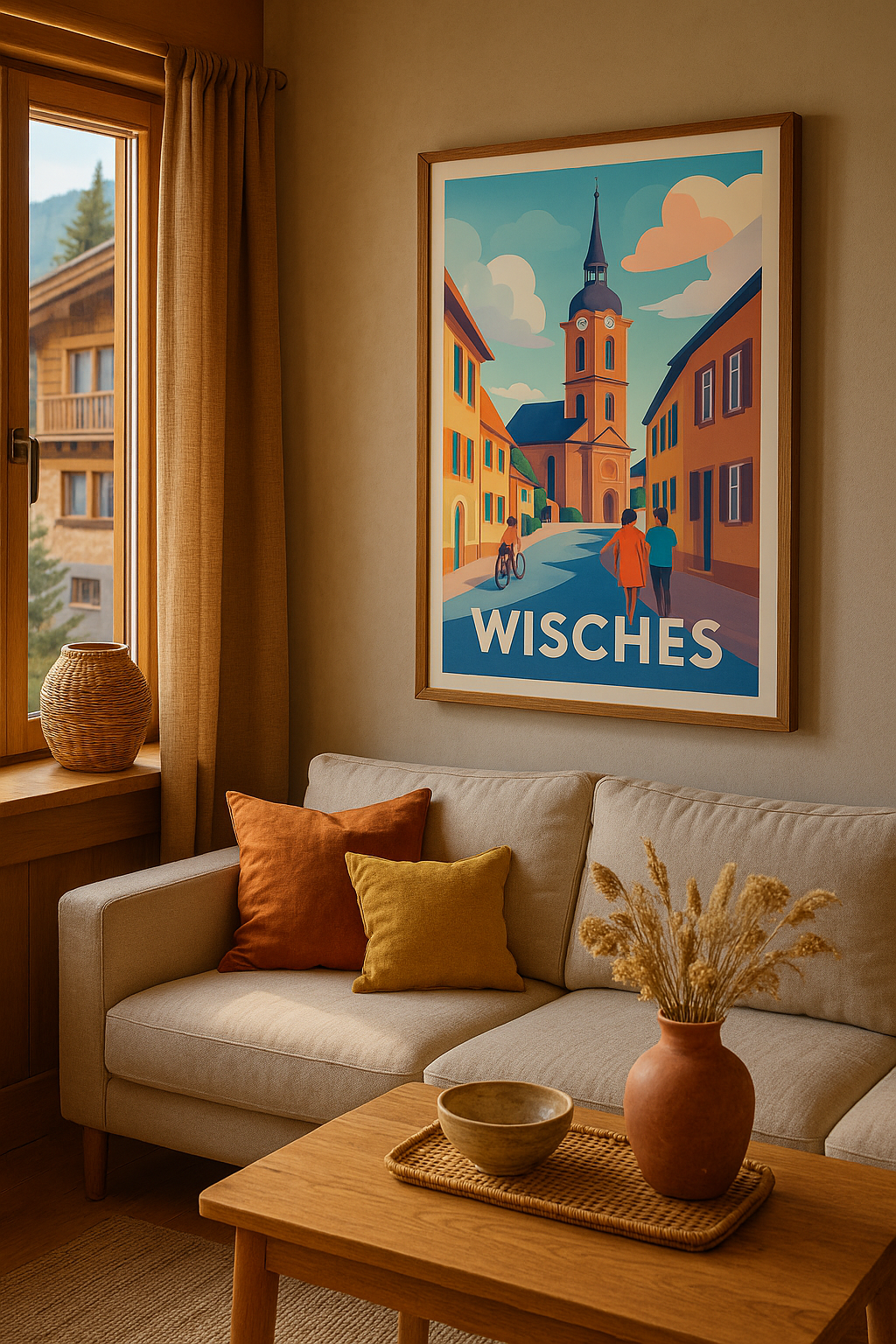 Bas-Rhin France Affiche de Wisches - Charme intemporel au cœur du village