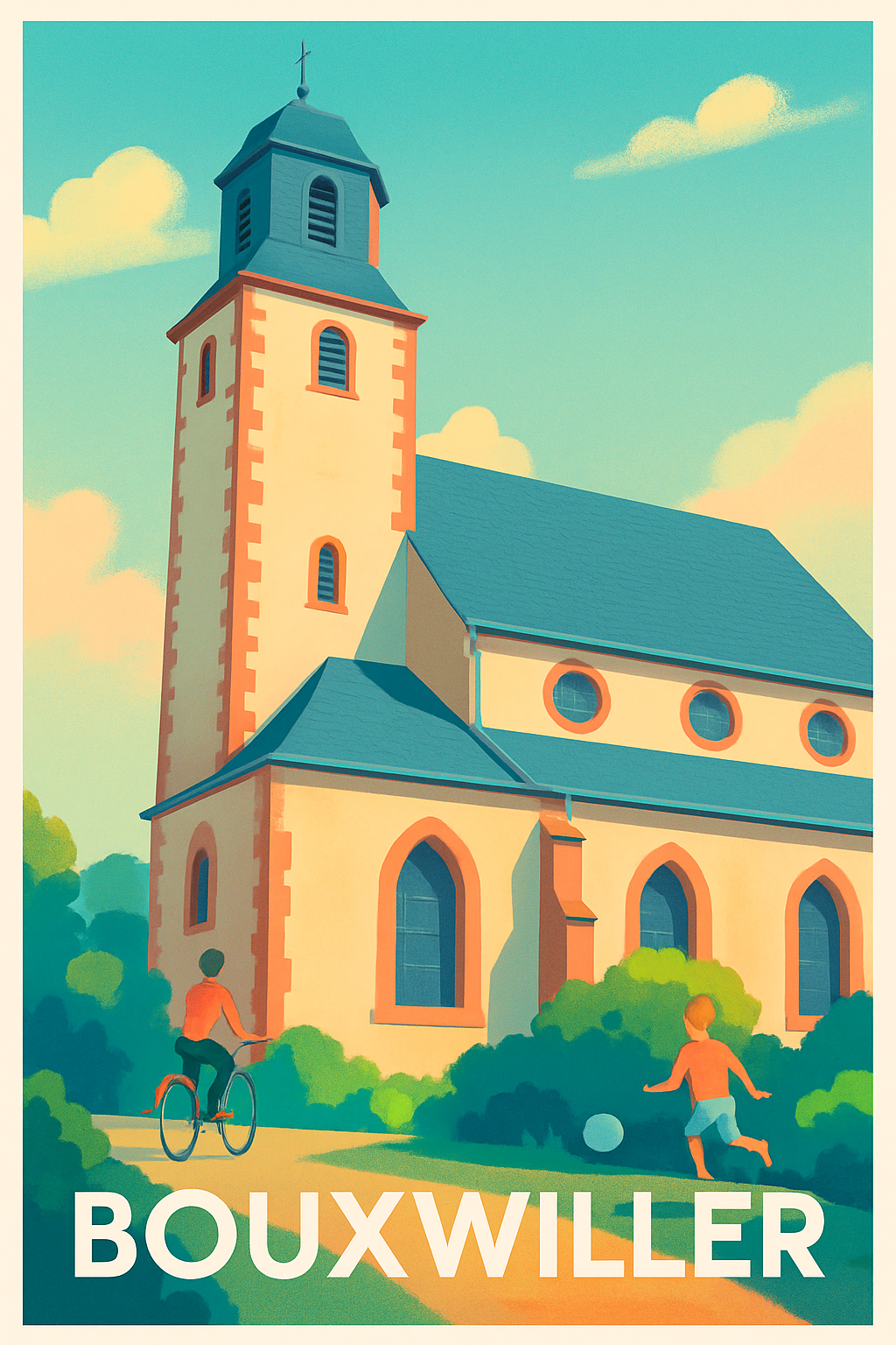 Bas-Rhin France Pas de Cadre / 20 × 30cm Affiche de Bouxwiller - Charme paisible d'une petite ville alsacienne