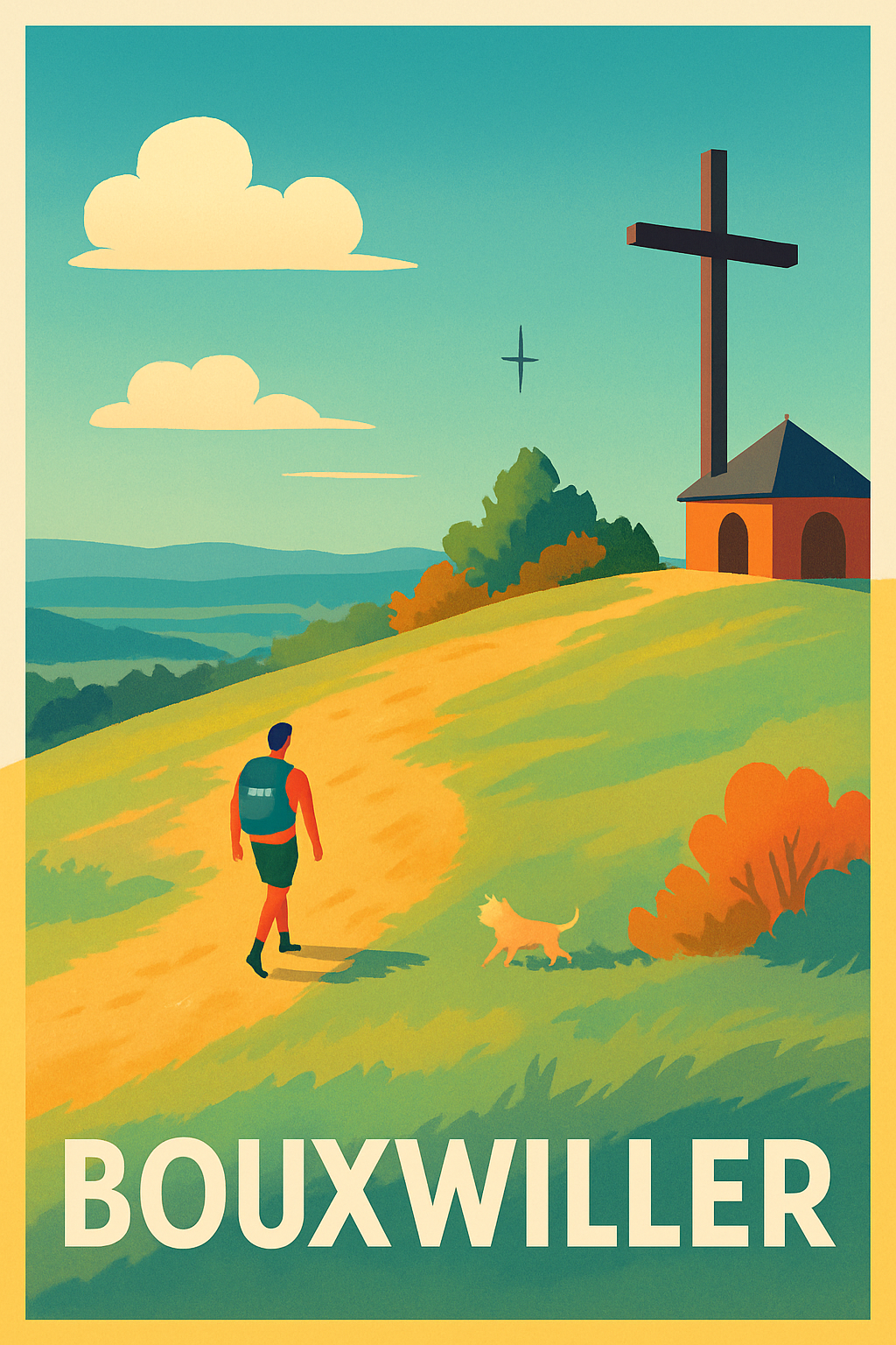 Bas-Rhin France Pas de Cadre / 20 × 30cm Affiche de Bouxwiller - Escapade bucolique en pleine nature