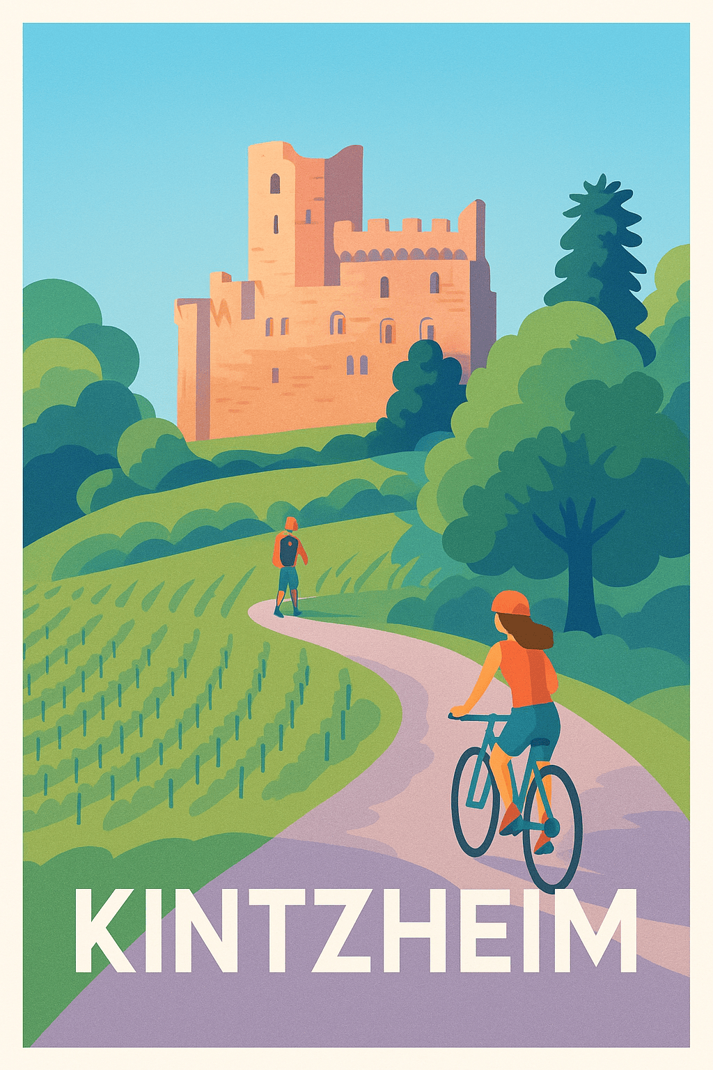 Bas-Rhin France Pas de Cadre / 20 × 30cm Affiche de Kintzheim - Aventure au Château Médiéval