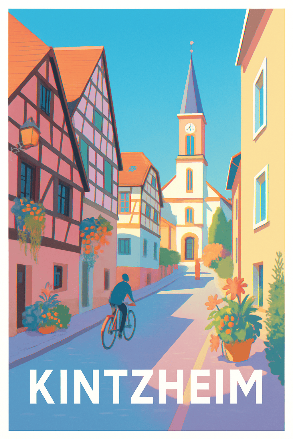 Bas-Rhin France Pas de Cadre / 20 × 30cm Affiche de Kintzheim - Charme pittoresque d'Alsace