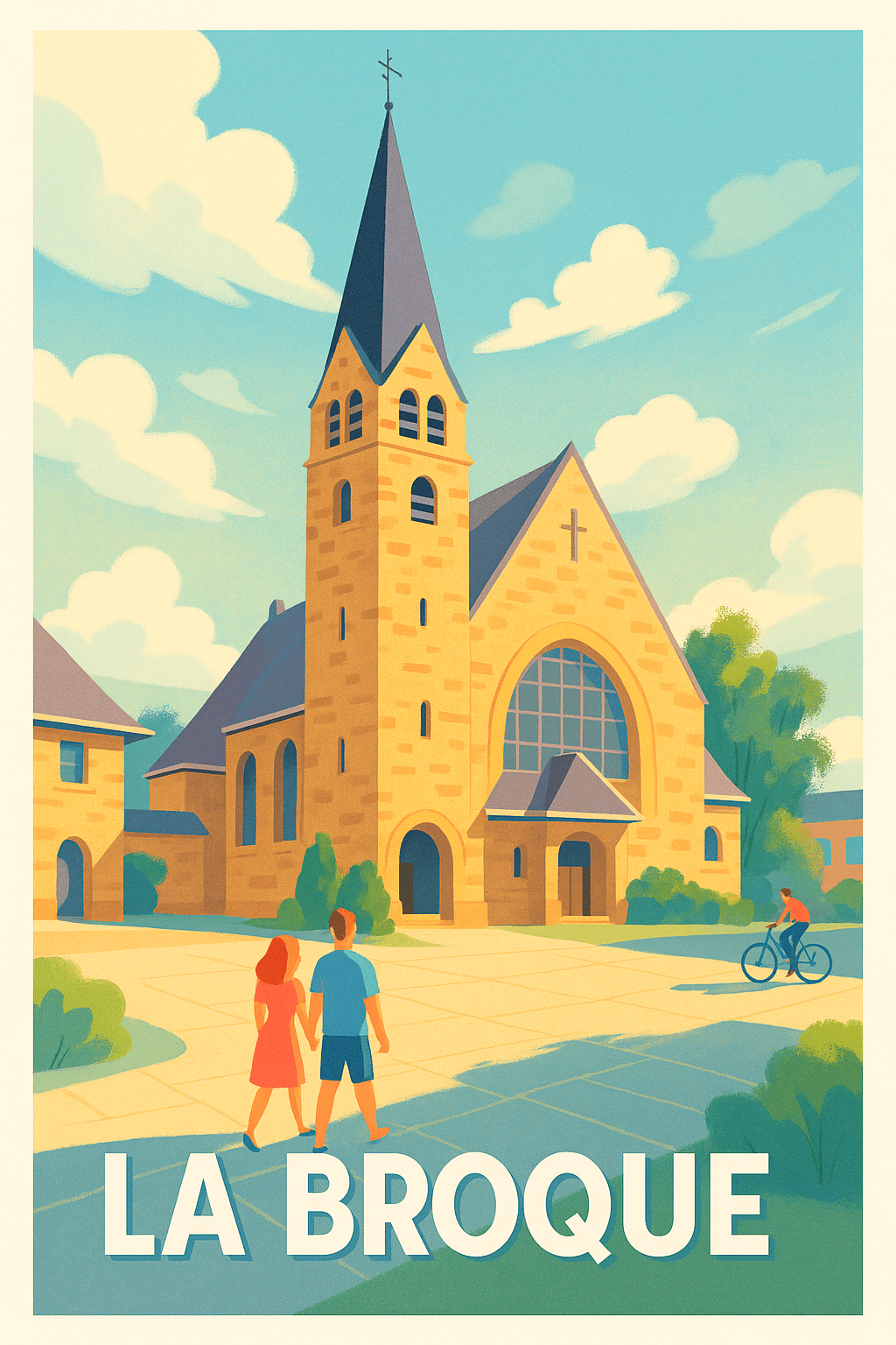 Bas-Rhin France Pas de Cadre / 20 × 30cm Affiche de La Broque - Charme et Sérénité à l'Église Centrale
