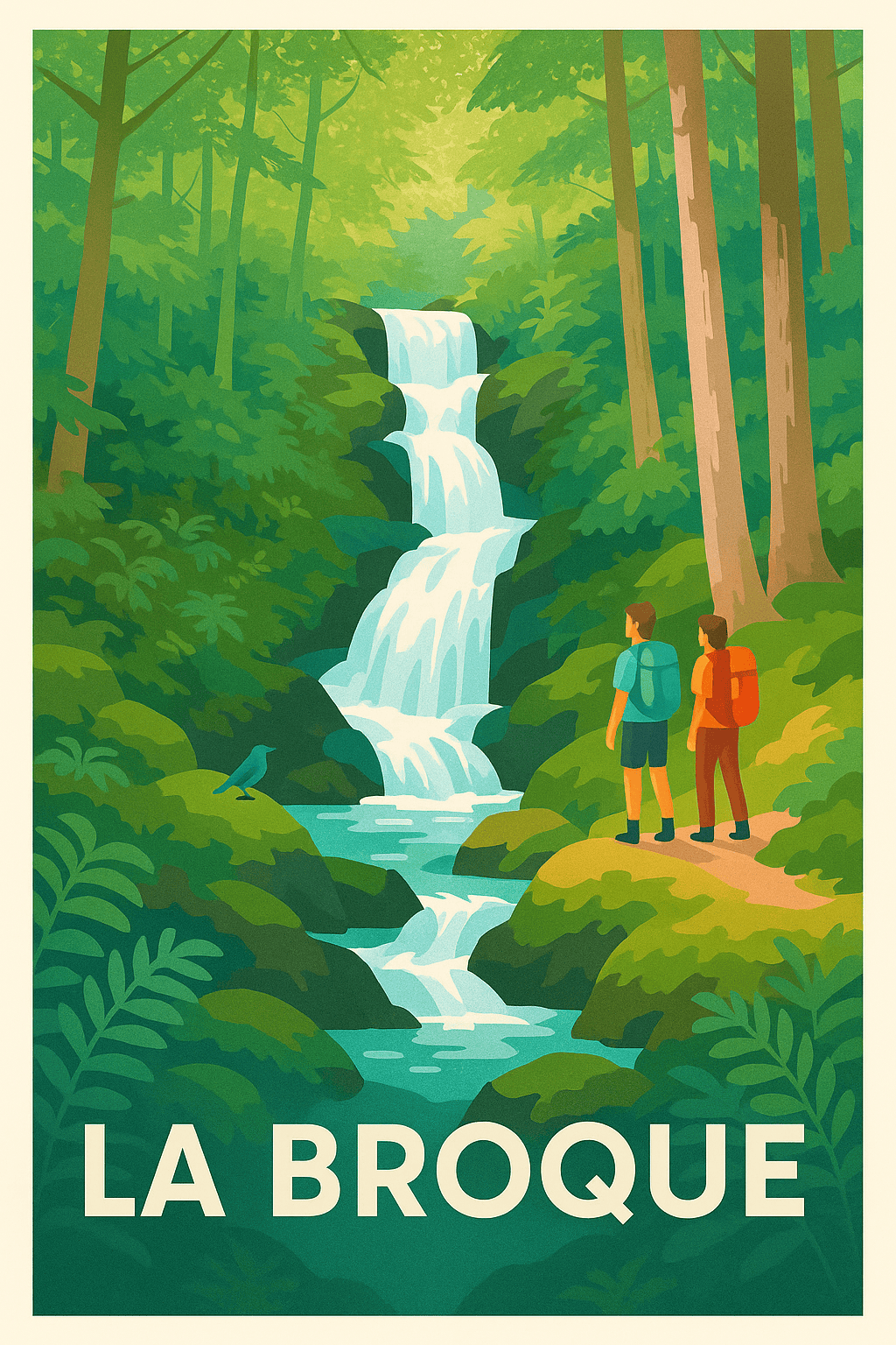 Bas-Rhin France Pas de Cadre / 20 × 30cm Affiche de La Broque - Évasion Nature et Cascades