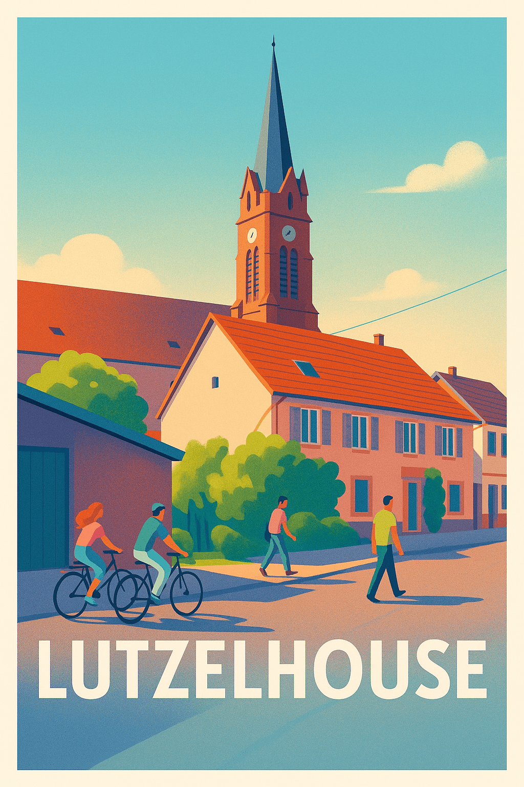 Bas-Rhin France Pas de Cadre / 20 × 30cm Affiche de Lutzelhouse - Charme paisible et vie locale